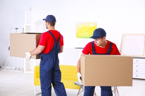 Removal van team preparing safe loading procedures