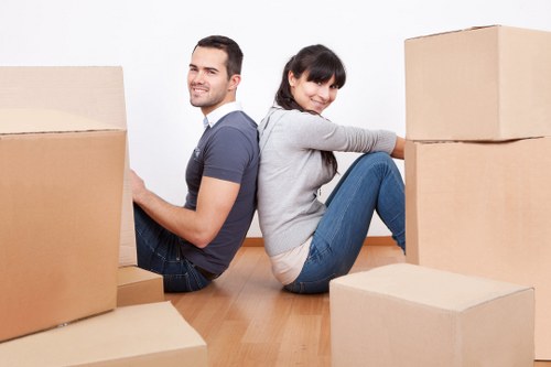 Office relocation service in Canary Wharf business district