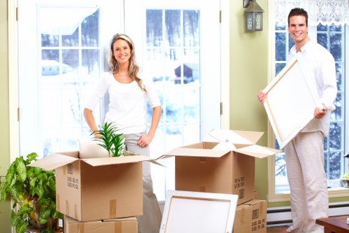 Local packing team preparing items for a move in Canary Wharf