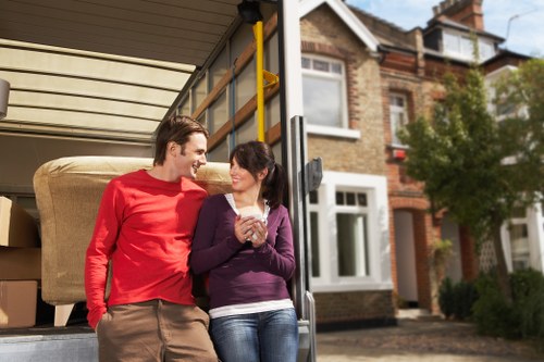 Moving van service with staff handling household items