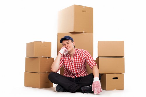 Urban removal van service operating in Canary Wharf